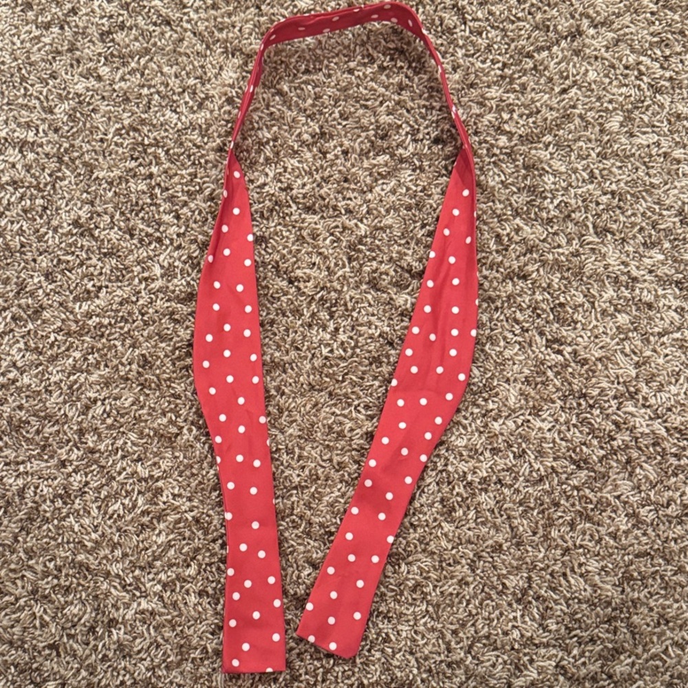 Red Polka Dot bow tie scarf